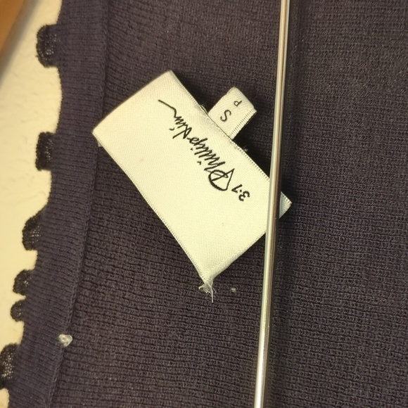 3.1 Phillip Lim wool button down navy cardigan with subtle shimmer - Picture 5 of 7